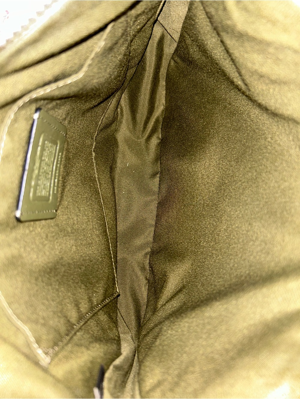 Coach Olive-Tone Pebbled Leather Crossbody with Silver Hardware - Picture 3 of 4